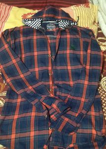 Hooded Plaid Flannel Shirt
