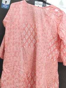 Peach Printed Kurta