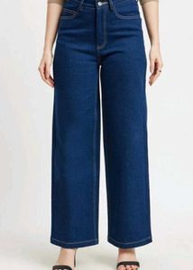 Wide Leg Jeans - Dark Wash Denim