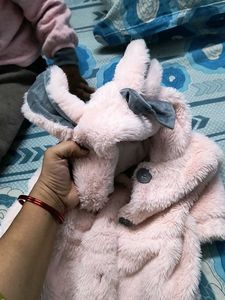 Cute Bunny Ears Pink Coat