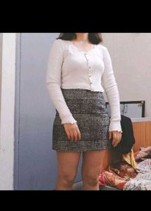 Plaid Mini Skirt Woolen