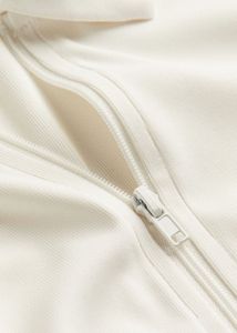 H&amp;M Collared Zip-Up Cropped Top
