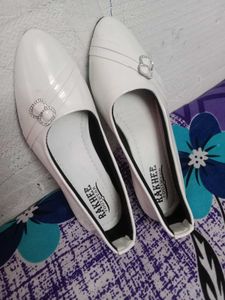 White Pointed Toe Flats