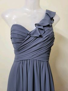 Gray One-Shoulder Gown