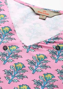 Pink Floral Print Kurti