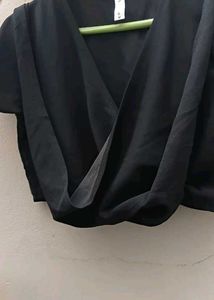 Elegant Black Wrap Top