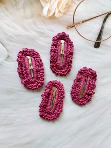 Crochet Hair Clips Multicolour PACK OF 12