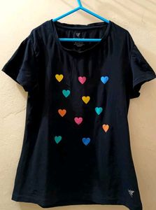Heart Print Cotton Tshirt