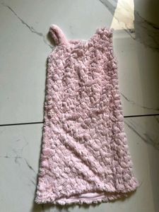 Baby Pink Fur Dress For 3-5 Year Old Girl