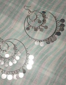 Silver Coin Dangle Earrings