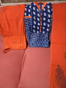 GentlyUsed Ethnic AnarkaliKurti With Chudi+Dupatta
