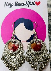 Floral Pressed Flower Statement Earrings