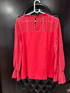 Red Cut Out Blouse