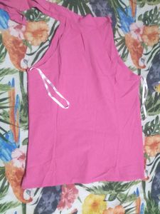 Pink Halter Neck Sleeveless Top