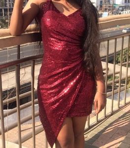 maroon sequins dress