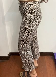H&M Leopard Print Straight Leg Jeans