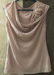 🌸 H&amp;M Flamingo Pink Cowl Neck Floral Top 🌸