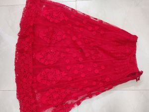 Excellent Red Crop Top Skirt Lehenga