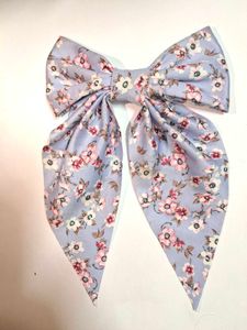 Cute Floral Blue Bow