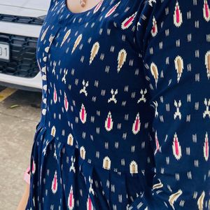 Elegant Blue Printed Kurta