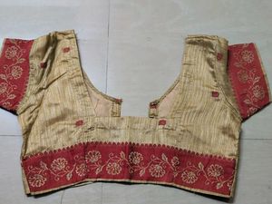 Golden Readymade Saree Blouse