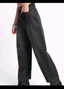 Grey Coloured Baggy Jeans For Women