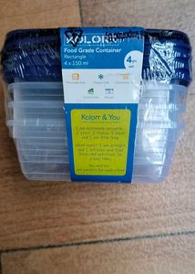 4 Piece Kitchen Container Set. Useful To Store Pickles Or Spices. Blue Color. 150 Ml Capacity