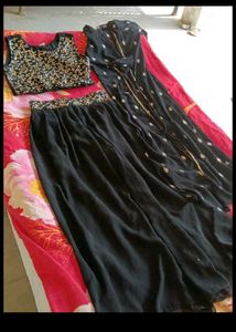 Beautiful 3 Piece Wedding Wear Black Dress