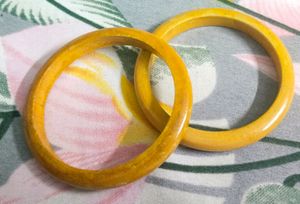 Unique Bangles Made Up Of Wood 🪵 Yellow 💛 in Colour
