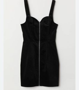 H&M Velvet Dungaree Zip Dress