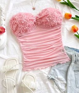 Pink Rose Bustier Top