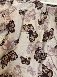 Pink Butterfly Print Casual Top