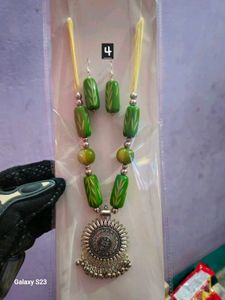 Coral Bead Women Necklace &amp; Earring Set