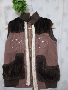 Y2k Brown Fur Vest