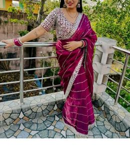 Elegant Maroon Saree