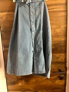 Denim A-line Midi skirt