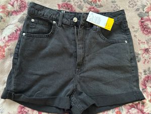H&M Black Women Denim Short