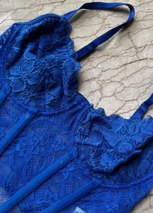 Blue Lace Corset Top
