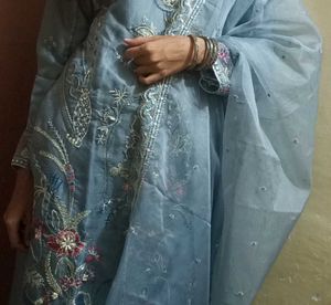 Blue Embroidered Pakistani Suit 1500