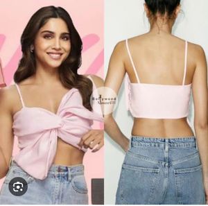 Zara White Bow Detail Top