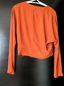 Orange Wrap Top