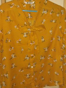 Floral Mustard Colour Shirt
