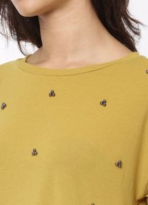 Mustard Yellow Embellished Top