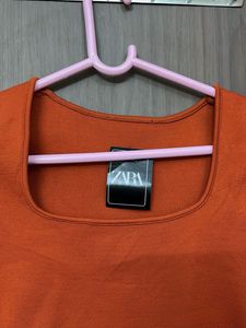 Zara Orange Crop woollen top for S&amp;M size