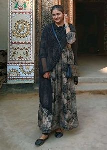 Elegant Printed Anarkali Suit