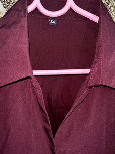 Burgundy Button-Down Shirt