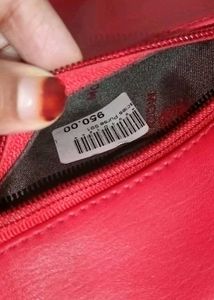 Red Crossbody Bag with Jewel Detail