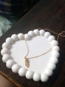 LIGHT AS A FEATHER PENDANT  + PEARL STUD EARRINGS