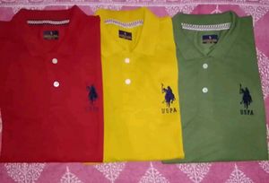 Stunning Matty Cotton Self Pattern Polos For Men- 3 Pieces