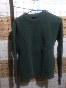 Green Knit Pullover Sweater